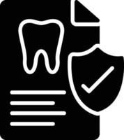 Glyphen-Symbol für Zahnversicherung vektor