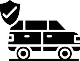 Glyphen-Symbol für Autoversicherung vektor