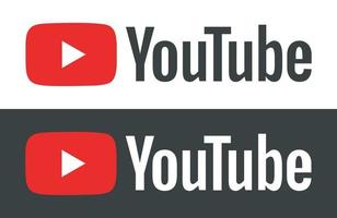 Youtube logotyp ikon vektor illustration. vit och svart logotyp.