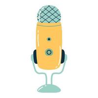 Mikrofon. handgezeichnete mikrofon.vektorillustration. Mikrofon für Podcast. vektor