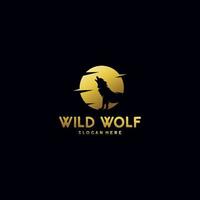 Silhouette des wilden Wolf-Logo-Designs vektor