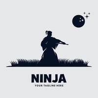 Ninja-Krieger-Maskottchen-Logo-Vektor vektor