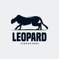 Silhouette des Leoparden im Mond-Logo-Design vektor