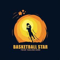 basketboll stjärna rörelse logotyp design vektor