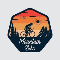 Mountainbike freie Fahrt bergab vektor