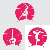 Satz von Gymnastik-Logo-Design vektor