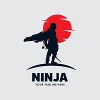 Ninja-Krieger-Maskottchen-Logo-Vektor vektor