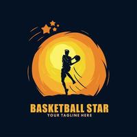 basketboll stjärna rörelse logotyp design vektor