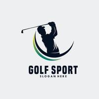 golf sport silhuett logotyp design mall vektor