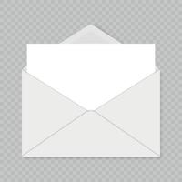 E-Mail-Umschlagvorlage auf transparentem Hintergrund. Grußkartenvorlage vektor