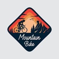 berg cykel fri rida utför vektor
