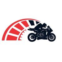 Motorradrennen mit Speed-Logo-Design vektor