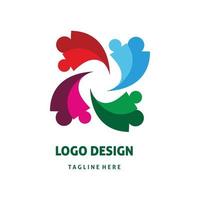 Färg människor gemenskap logotyp design vektor