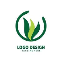 kreis grün natur blatt pflanze logo design vektor
