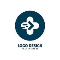 medicinsk Färg pil logotyp design vektor