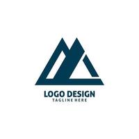 Dreieck blaues Berg-Logo-Design vektor