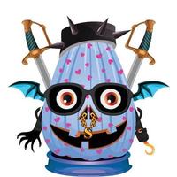 gruseliger Party-Halloween-Kürbiskopf vektor
