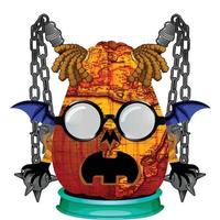 gruseliger Party-Halloween-Kürbiskopf vektor