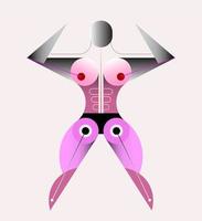kvinna kroppsbyggare modell vektor