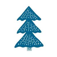 scandinavian klotter jul träd vektor illustration