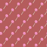 sömlös lolipop mönster. sötsaker och godis bakgrund. klotter vektor illustration med sötsaker och godis ikoner