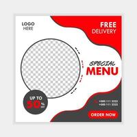 Premium-Food-Social-Media-Post-Bäckerei-Café-Restaurant-Banner-Design-Promotion-Vorlage vektor