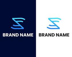 brev s och f mark modern logotyp design mall vektor
