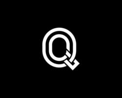 einfache linie buchstabe q logo designvorlage auf schwarzem hintergrund. geeignet für jedes Markenlogo usw. vektor