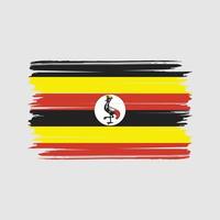 Uganda-Flagge-Pinsel-Vektor. Nationalflagge vektor