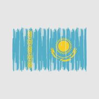 Kazakstans flagga penseldrag. National flagga vektor