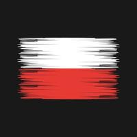 polska flaggan borste. National flagga vektor