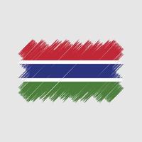 Gambias flagga borste. National flagga vektor