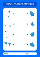 Match-Muster-Spiel mit Papierflieger. arbeitsblatt für vorschulkinder, kinderaktivitätsblatt vektor