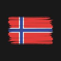 Norges flagga borste vektor. National flagga vektor