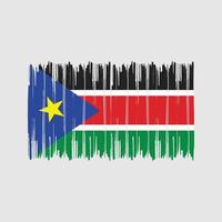 södra sudan flagga penseldrag. National flagga vektor