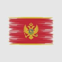 montenegro flagga borste. National flagga vektor