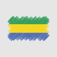 gabon flaggborste. National flagga vektor