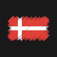 danmarks flagga borste. National flagga vektor