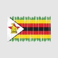 zimbabwe flagga penseldrag. National flagga vektor