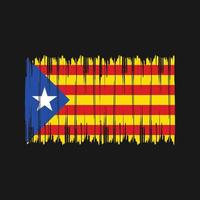katalonische flagge pinselstriche. Nationalflagge vektor