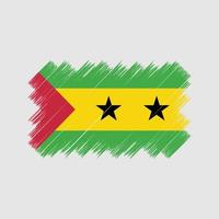 Bürste für die Flagge von Sao Tome und Principe. Nationalflagge vektor