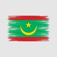 mauretaniens flaggborste. National flagga vektor