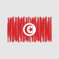 tunisien flagga penseldrag. National flagga vektor