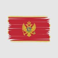 Pinselvektor der montenegro-Flagge. Nationalflagge vektor