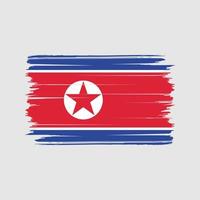 Pinselvektor der Nordkorea-Flagge. Nationalflagge vektor