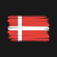 danmark flagga borste vektor. National flagga vektor