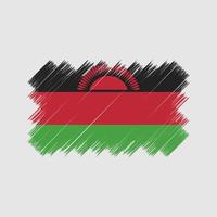 malawis flaggborste. National flagga vektor