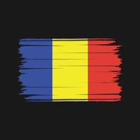 Pinselvektor mit rumänischer Flagge. Nationalflagge vektor
