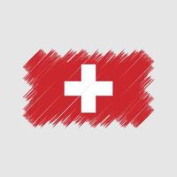 schweiz flaggborste. National flagga vektor