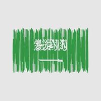 Saudiarabiens flagga penseldrag. National flagga vektor